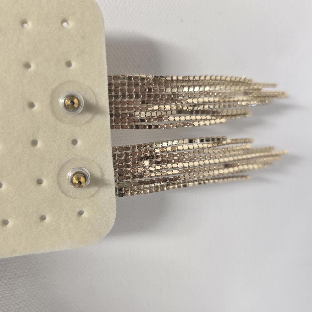 Sparkling Silver Long Statement Earrings - Picture 4 of 5